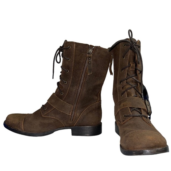 UGG Marela suede lace up combat boots in brown. Size 8 GUC - Picture 11 of 14